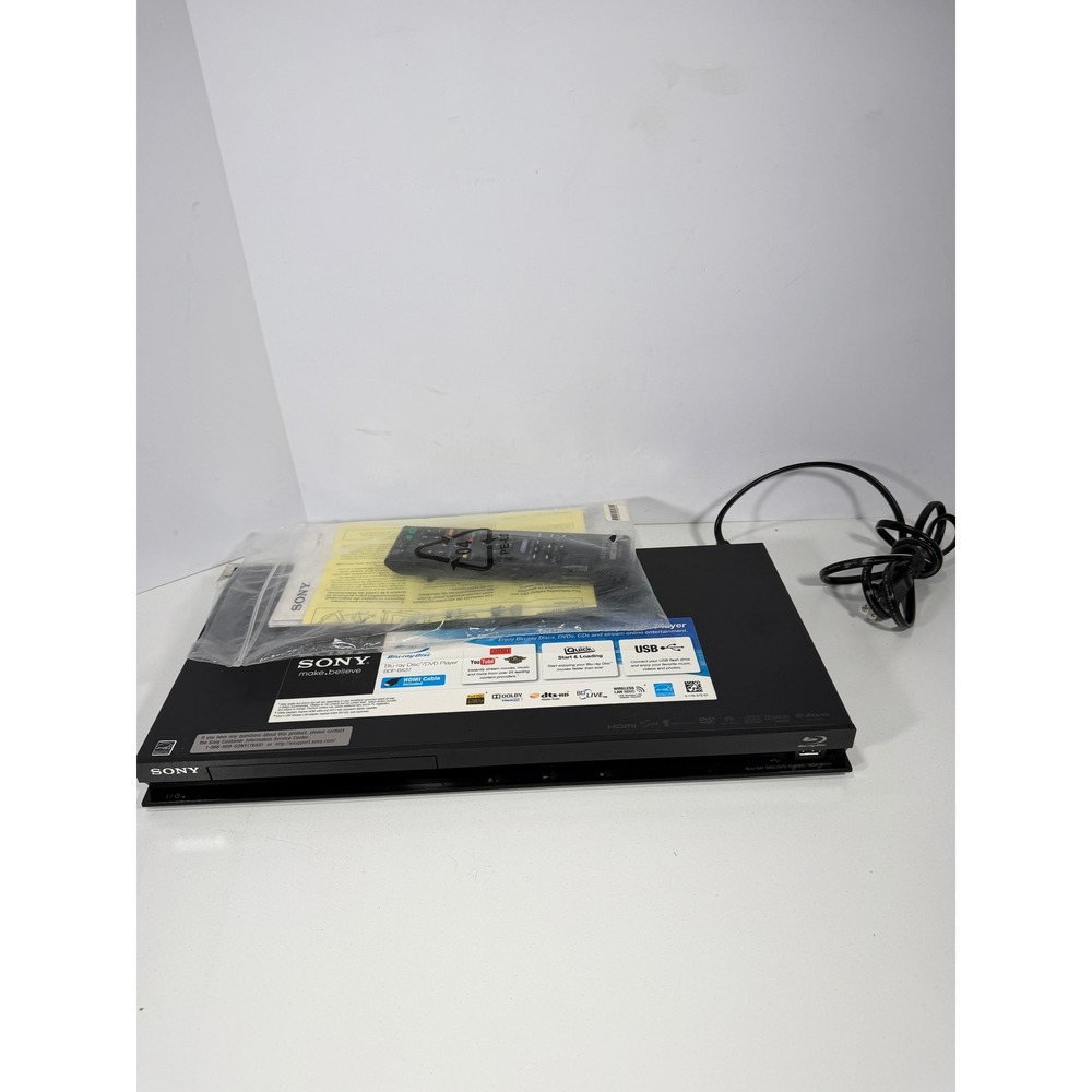 Sony BDP-BX37 Network Blu-ray Disc DVD Player Black with Remote (no back lid)